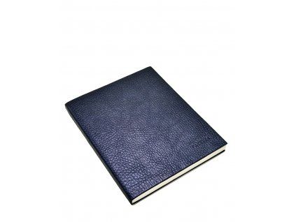 Kožený zápisník velký modrý metalický (2)